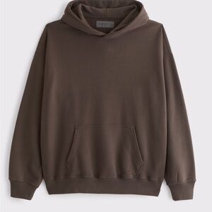 Abercrombie Essential Popover Hoodie in Chocolate Brown
